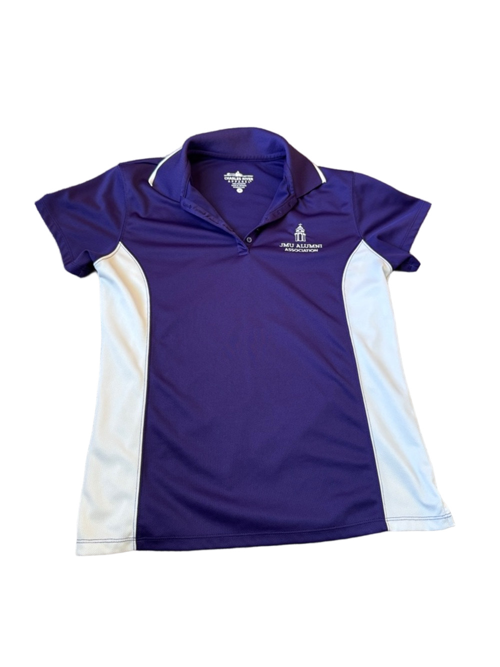 Charles River JMU Alumni Association Polo Shirt Purple Short Sleeve SIZE M